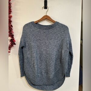 Sundance Valeria Women’s Sweater Small Round Hem Side Slit Pullover Blue Cozy